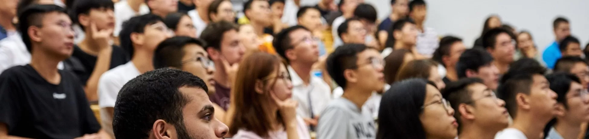 Columbia Engineering graduate students in a lecture hall